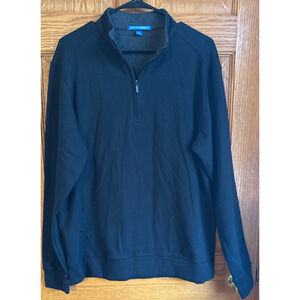 Men's Port Authority Black Gray Quarter-Zip Sweatshirt M